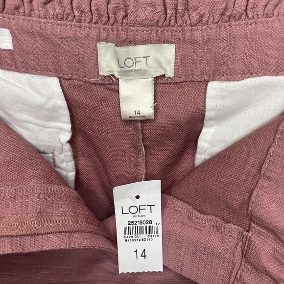 Ann Taylor Loft Outlet Ruffled 4” Shorts Rose Pink Women Plus Size 14 NEW - Picture 6 of 8